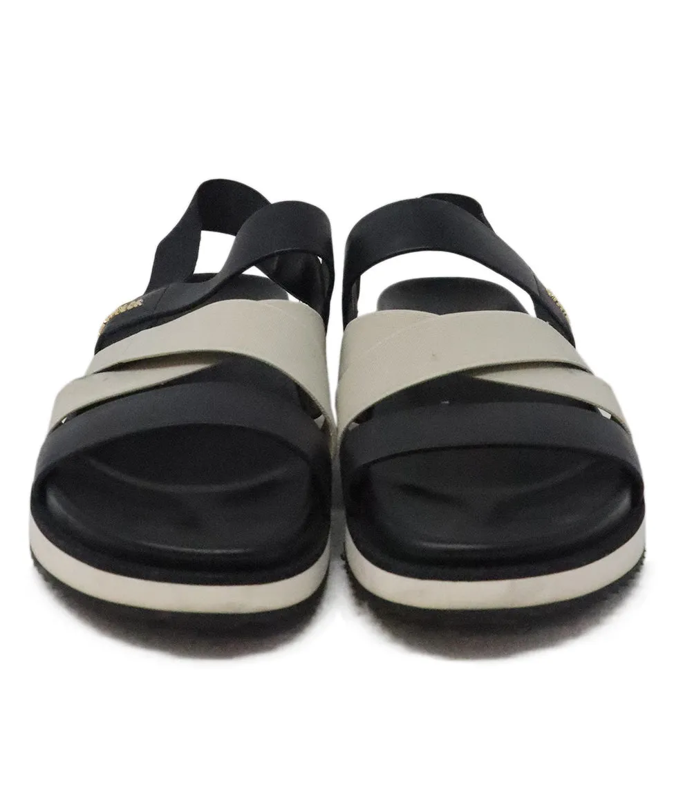 Moncler Black Leather Sandals sz 7