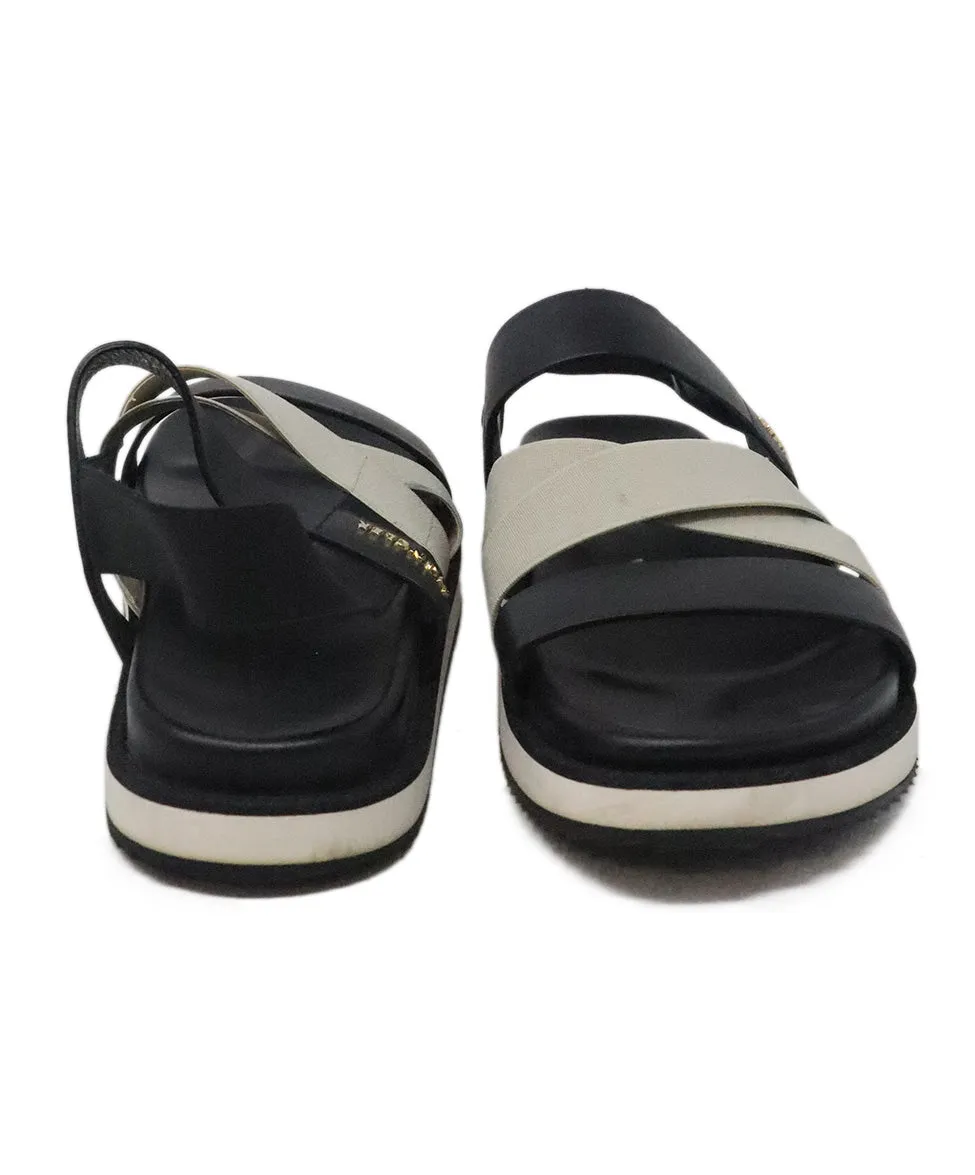 Moncler Black Leather Sandals sz 7