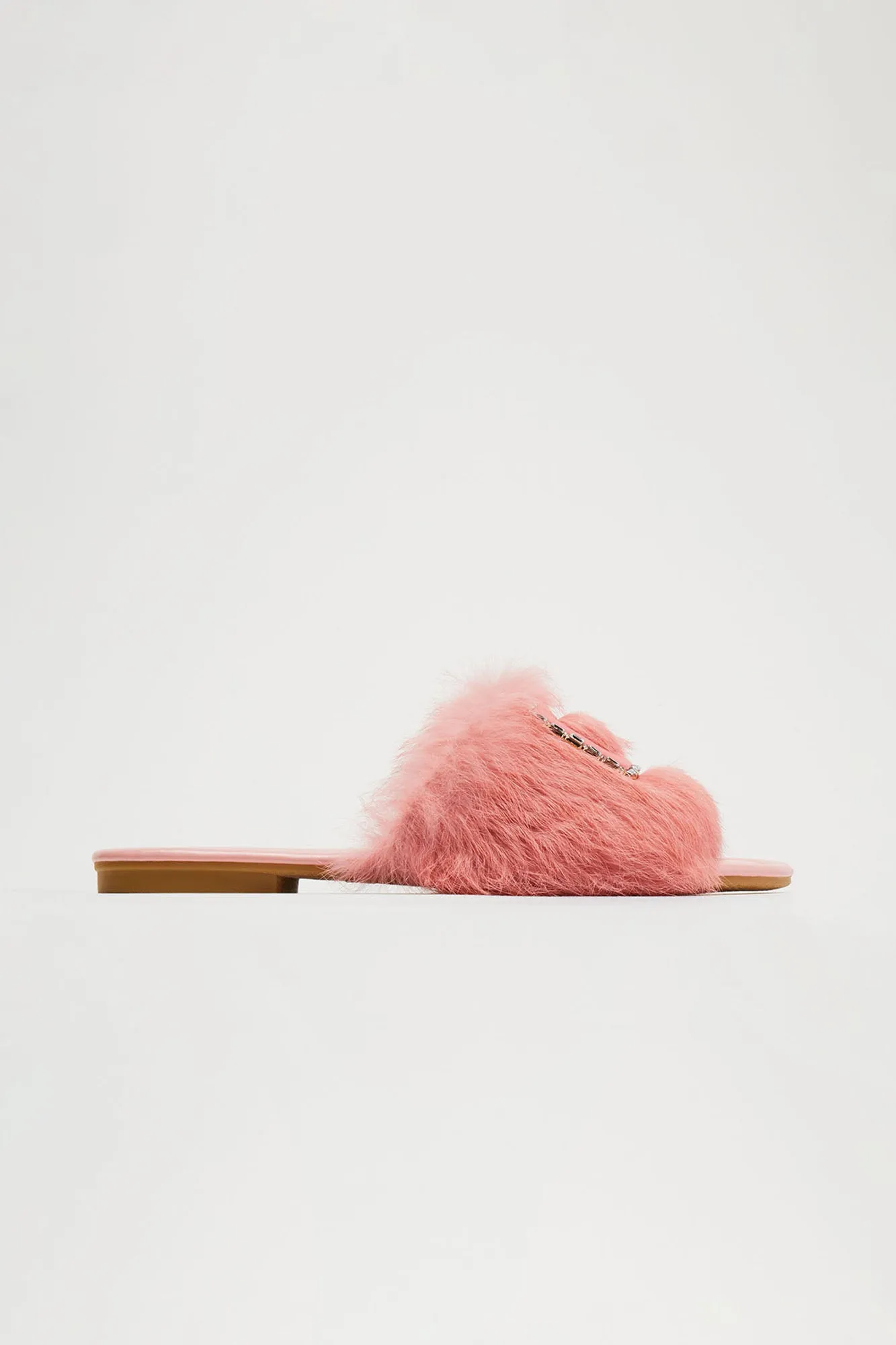 No Shade Fur Sandals - Pink