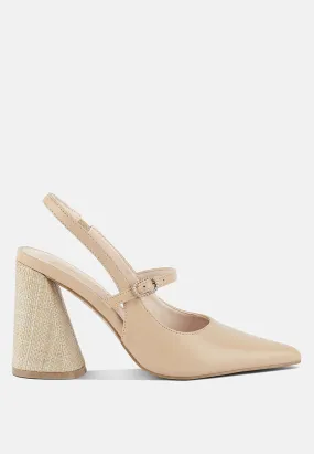 Nougat Flared Heel Party Sandals