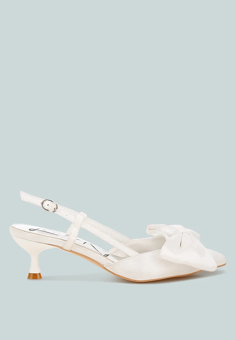 Okshak Satin Bow Slingback Sandals