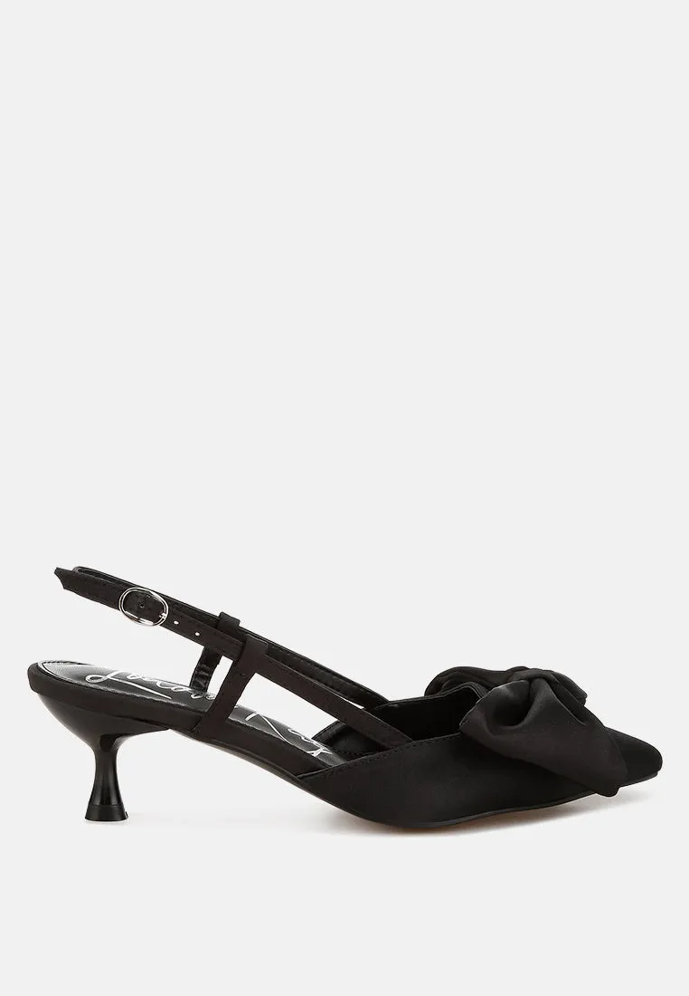 Okshak Satin Bow Slingback Sandals