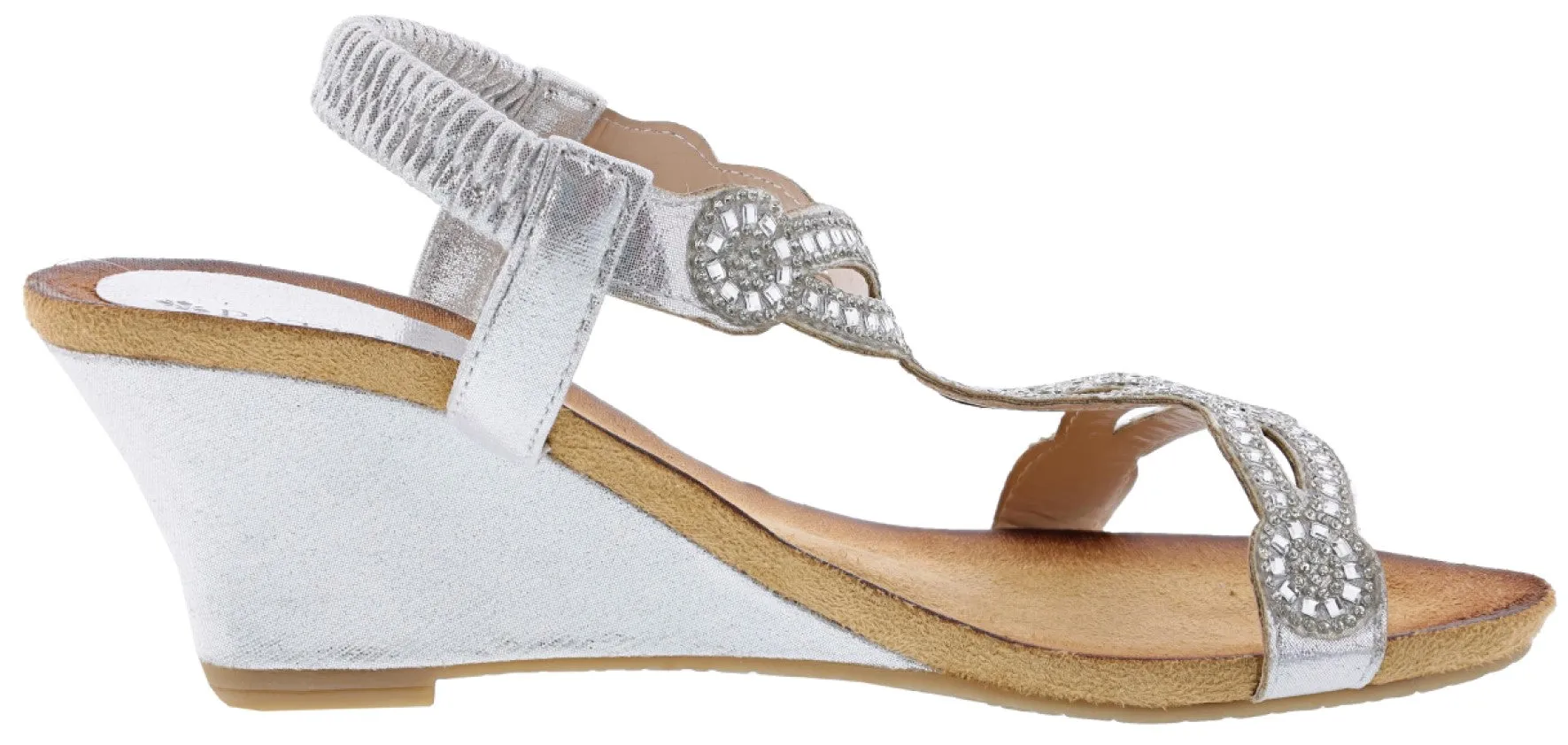 Patrizia Women's Shining T-Strap Wedge Sandals By Spring Step