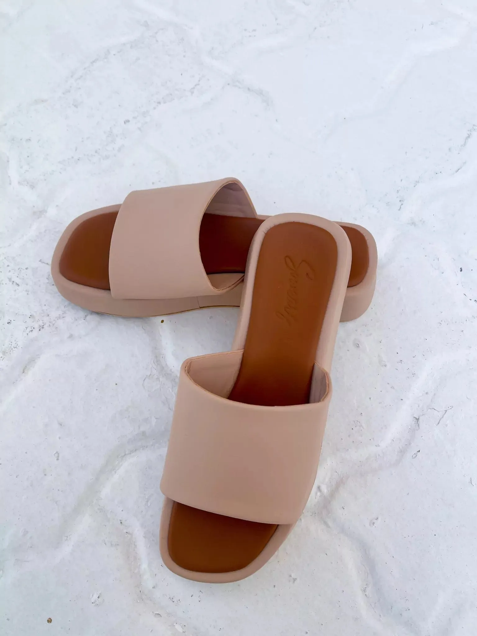 Peach Hop Along Wedges Sandals