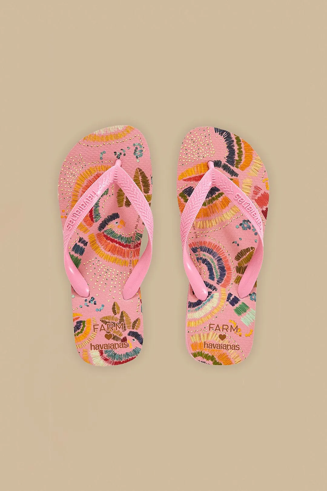 Pink Colorful Birds Havaianas Sandals