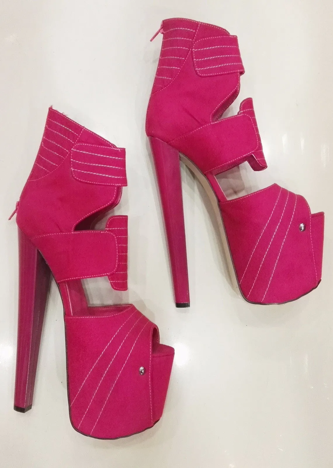 Pink Peep toe Stylish Platform High Heels