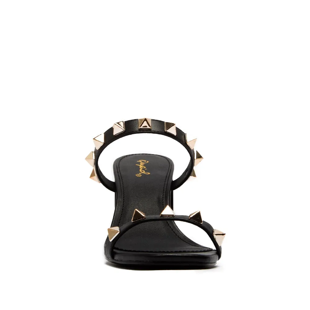 QUPID Cannoli Studded Strap Sandals