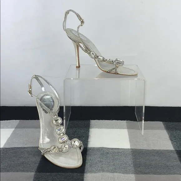 Rene Caovilla Crystal Ankle Strap Heels