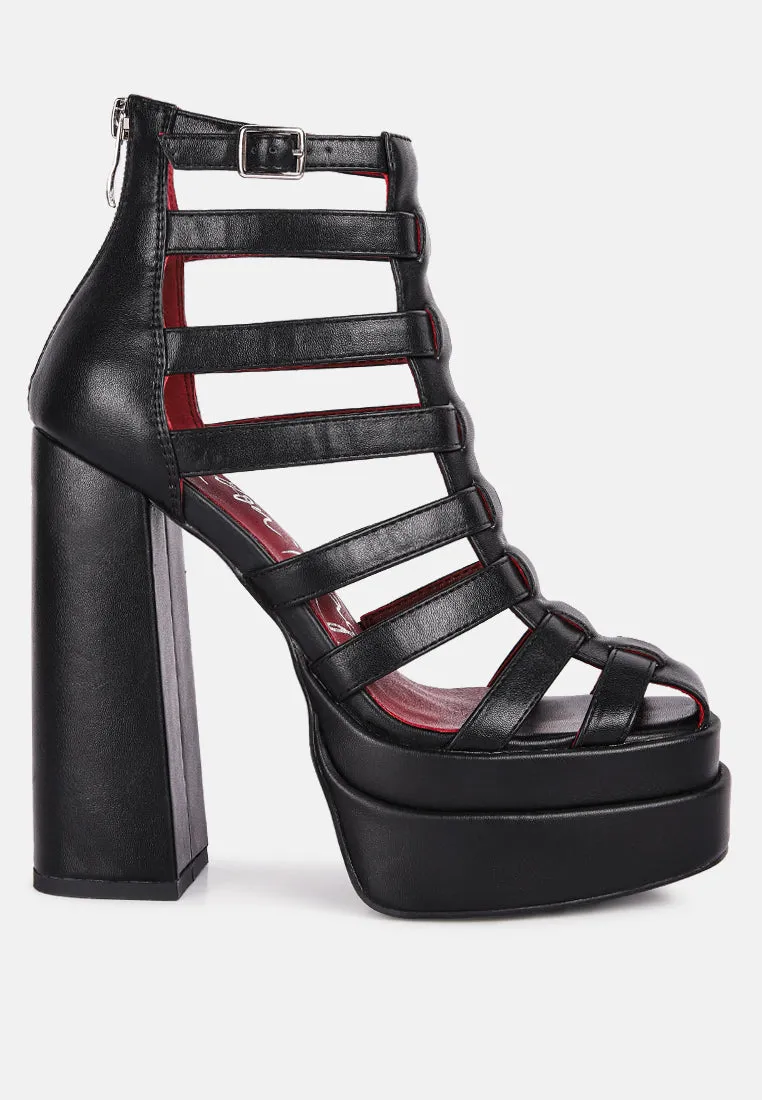 Rielle High Platform Cage Boot Sandals