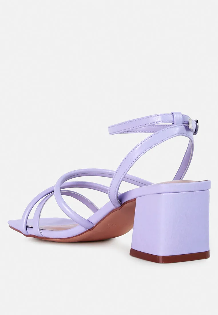 Right Pose Faux Leather Block Heel Sandals