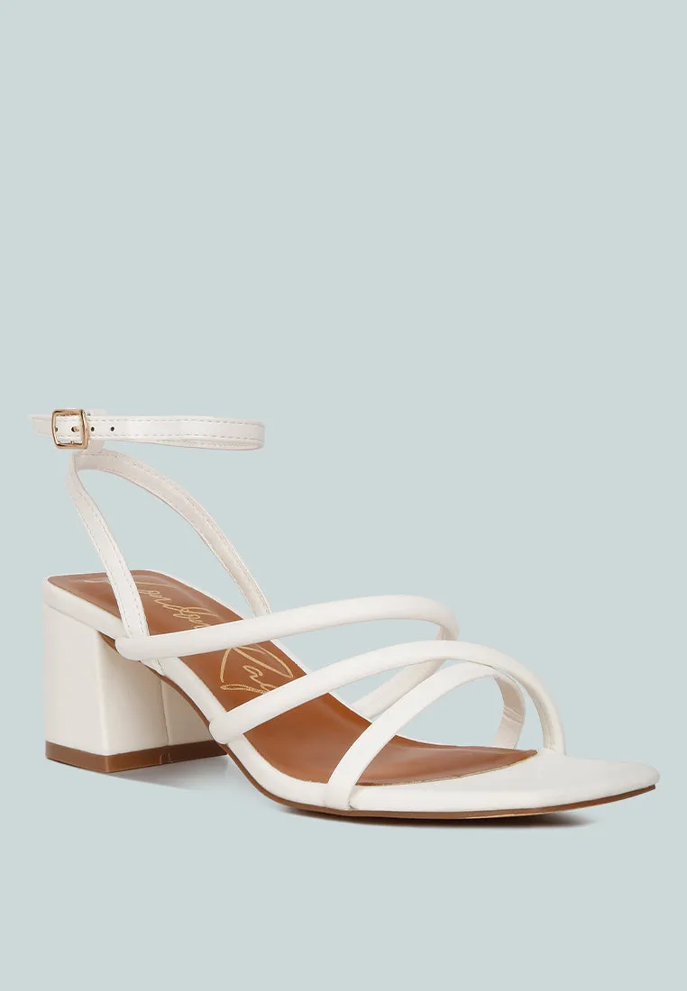 Right Pose Faux Leather Block Heel Sandals