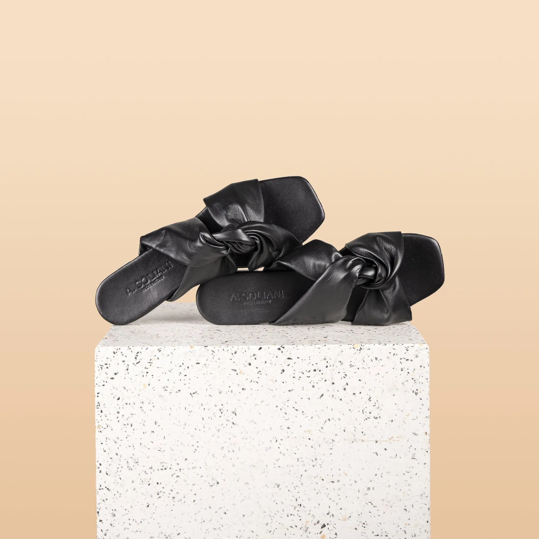 Rodi - Black Nappa Sandals