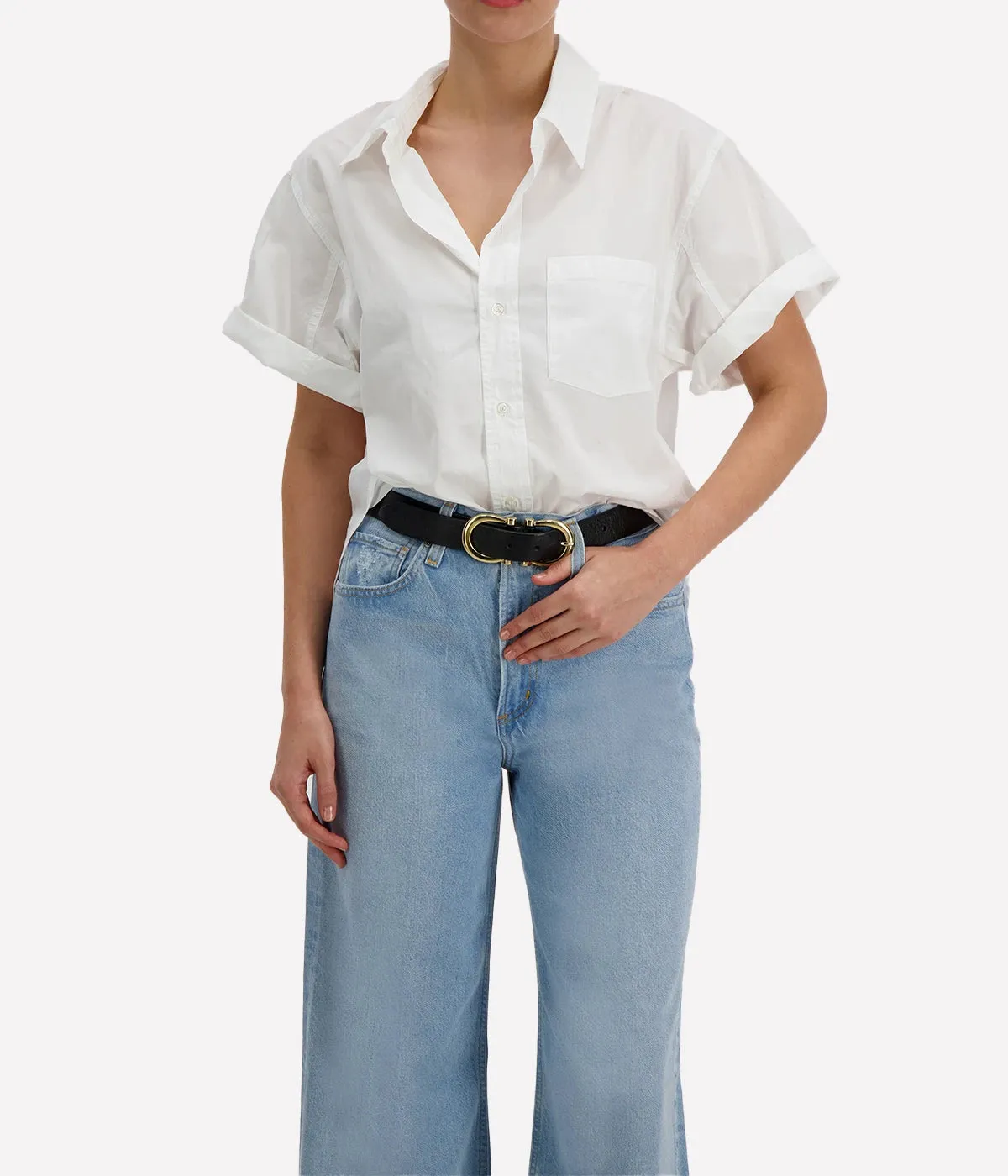 Short Sleeve Kayla Shirt in Optic White