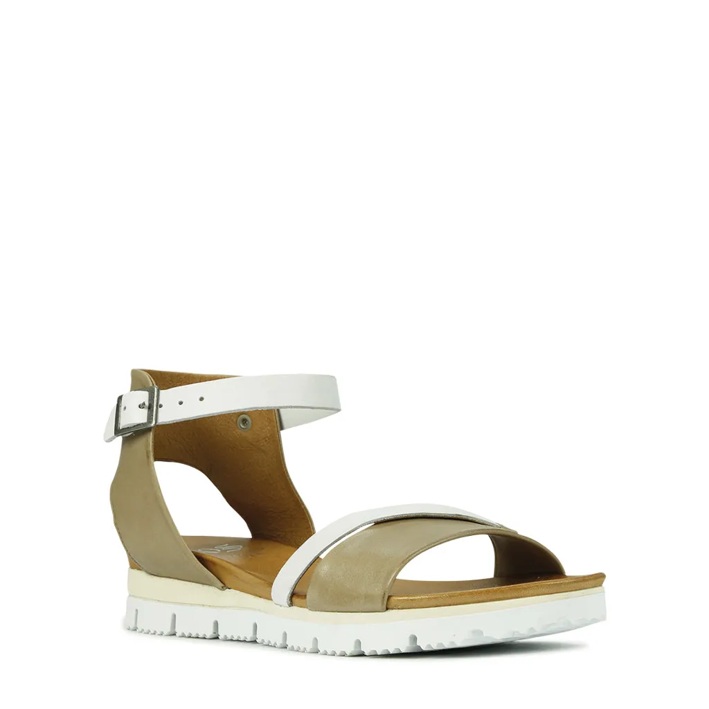 Sode Leather Ankle Strap Sandals