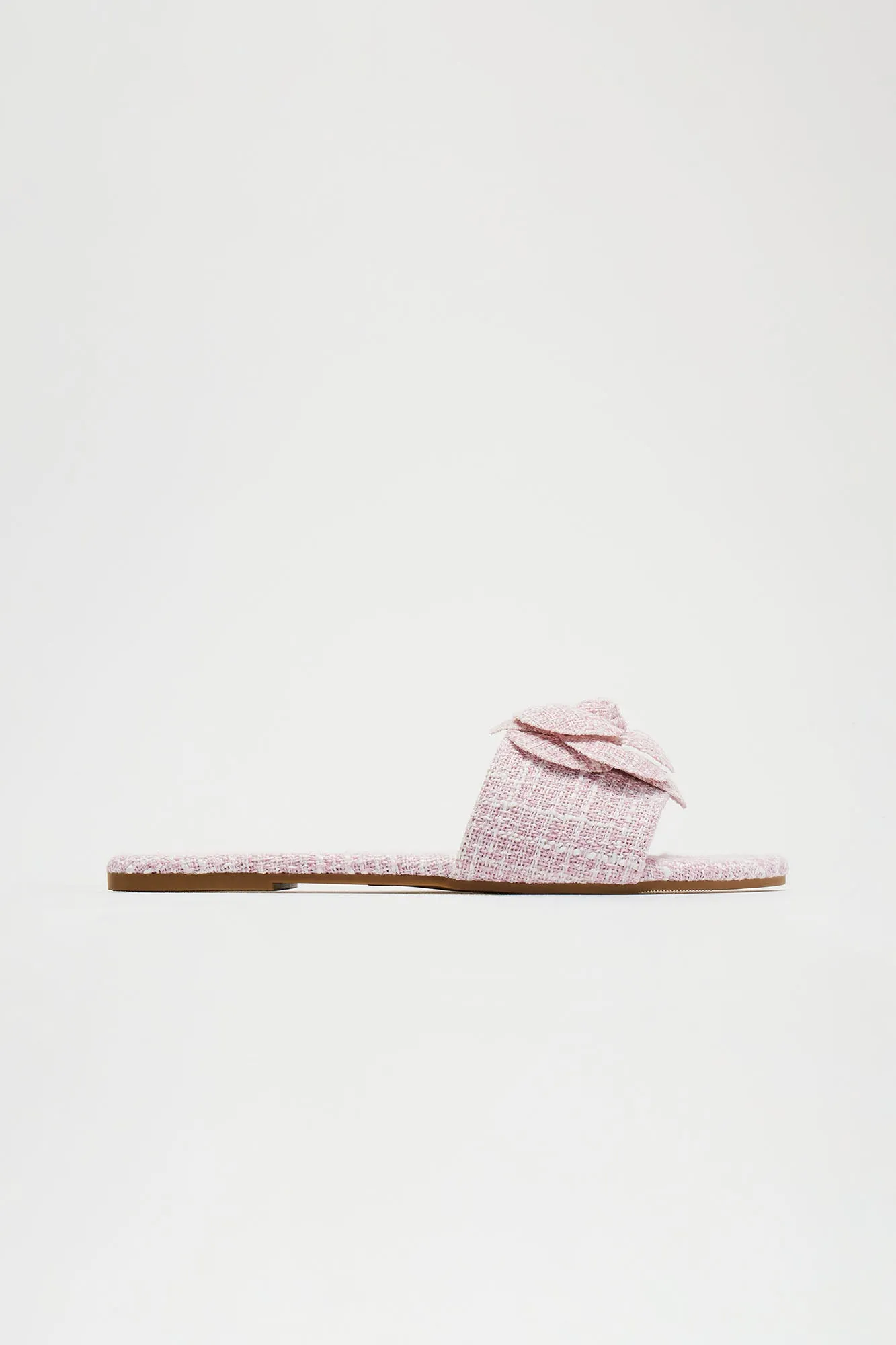 Spring Blossoms Tweed Sandals - Pink