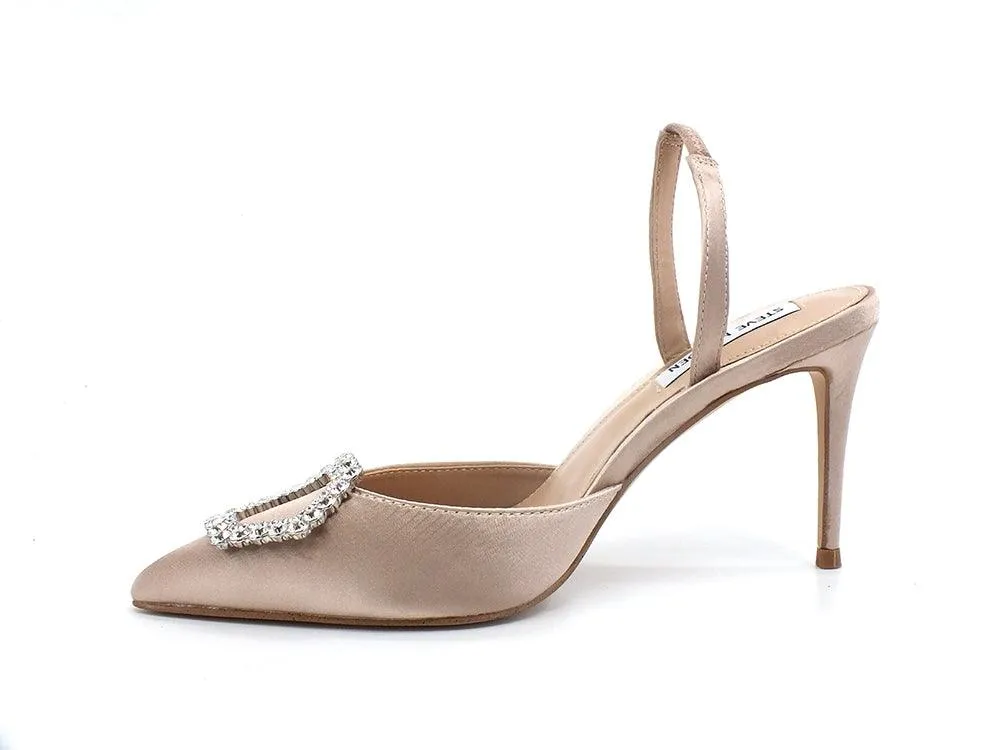 STEVE MADDEN Lucent Sandalo Tacco Punta Satin Black LUCE02S1