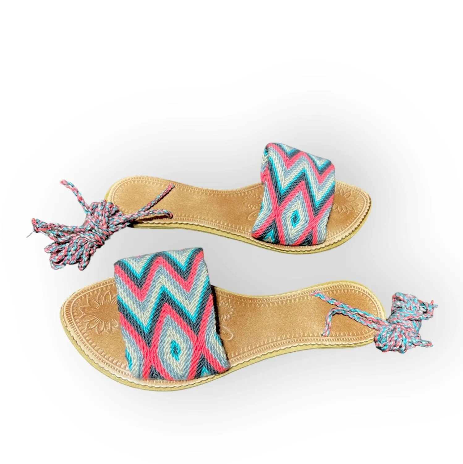 Summer Colors Lace up Sandals | Woven Summer Shoes