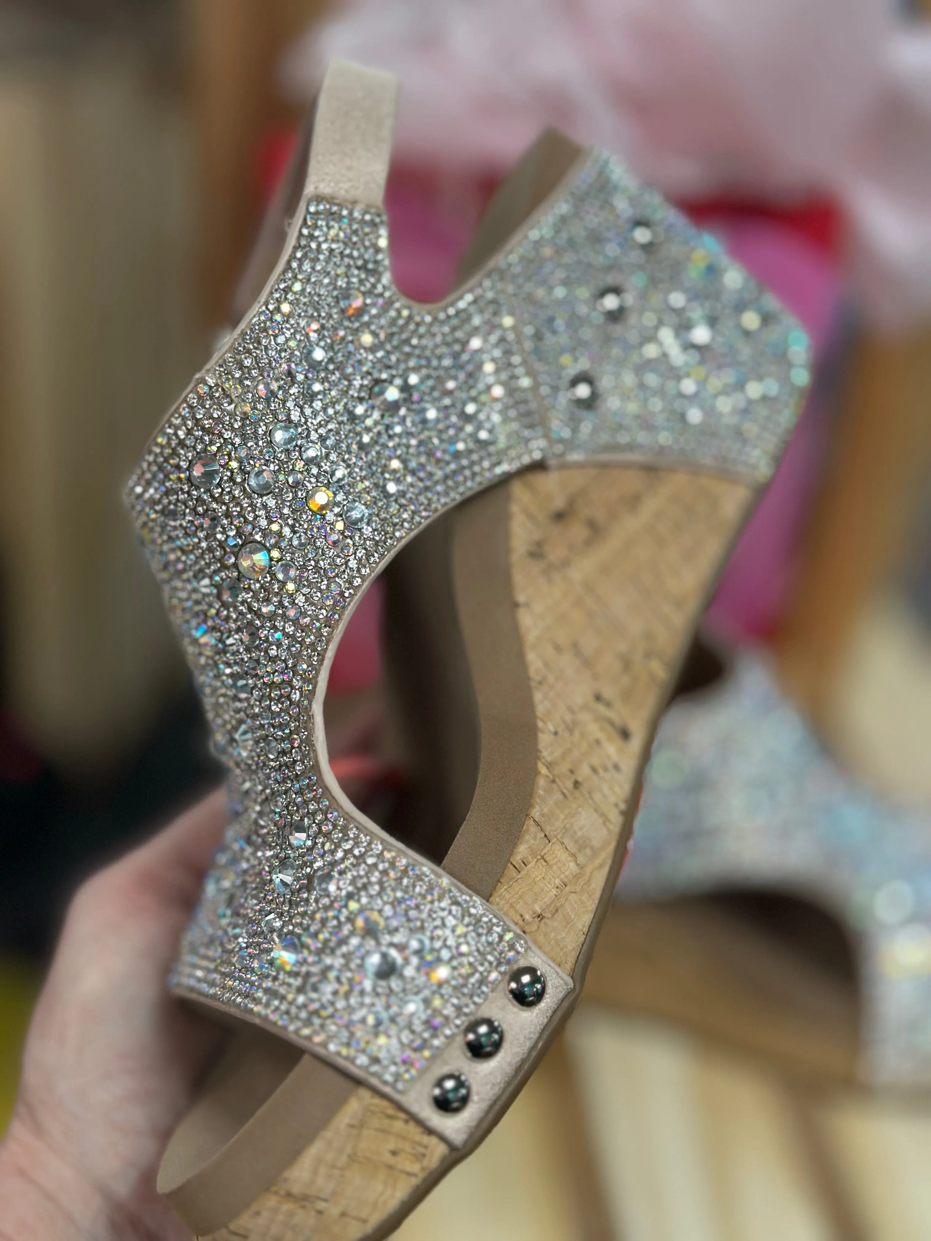 The Corky’s Summer Glitter Wedge Sandal