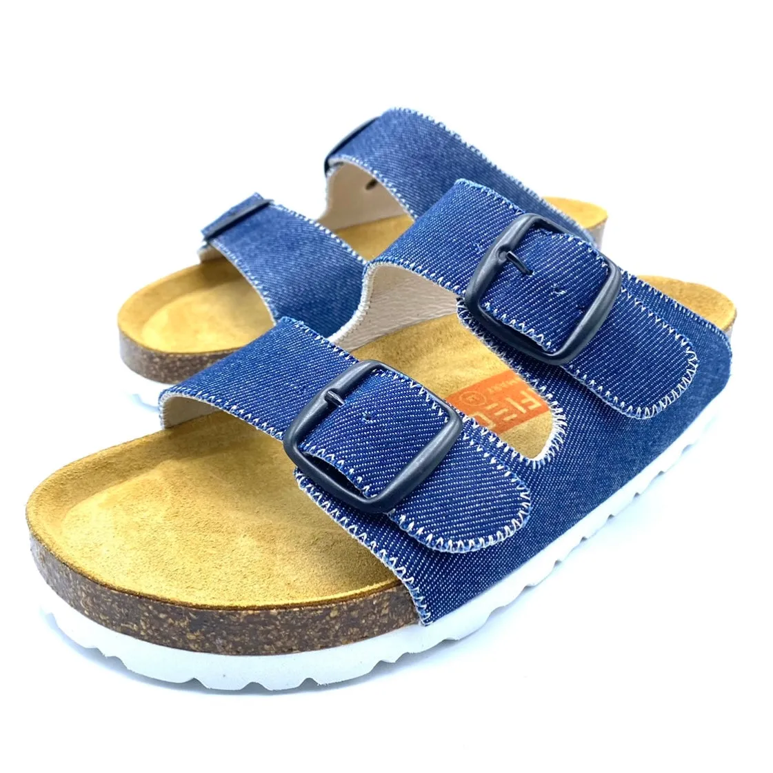 Thora 2-buckle Sandals | Clean Japanese Denim