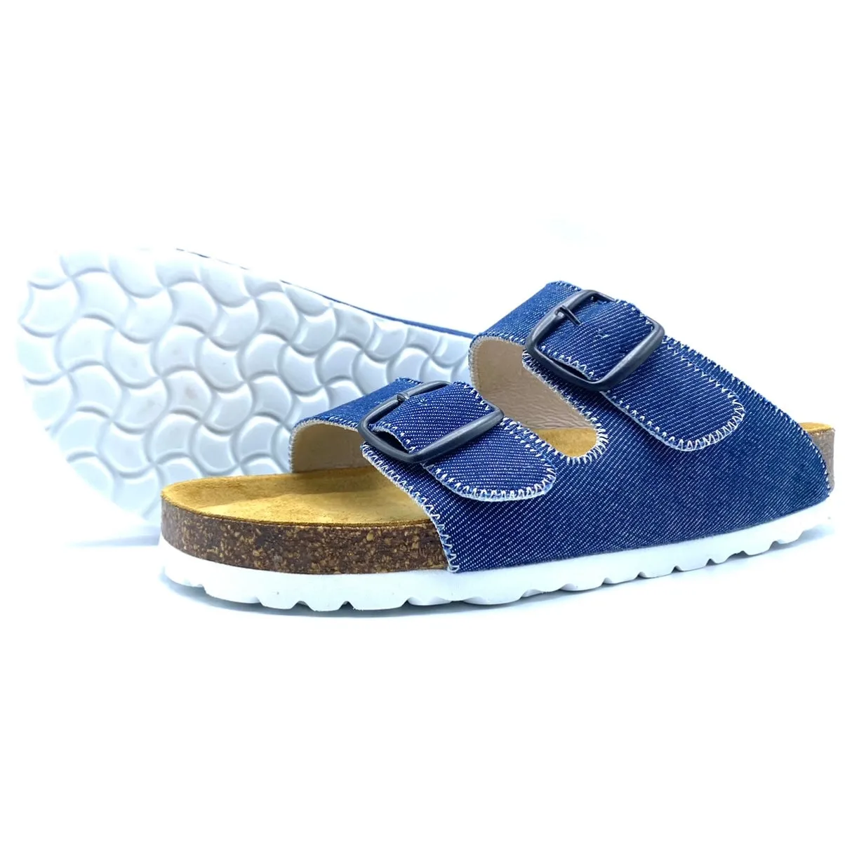 Thora 2-buckle Sandals | Clean Japanese Denim