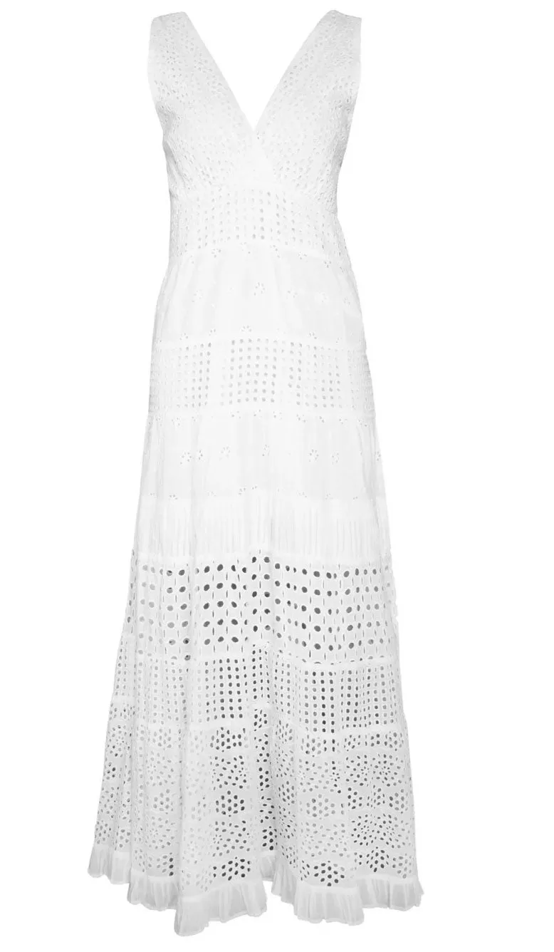 White Cotton Serena Dress