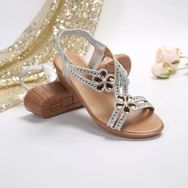 Women's Bohemian Rhinestone Resort Wedge Sandals 18829129S