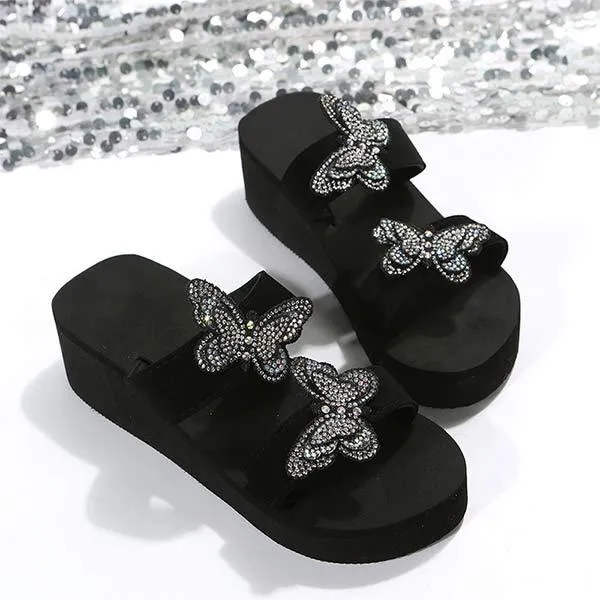 Women'S Butterfly Platform Seaside Beach Sandals 32143185C