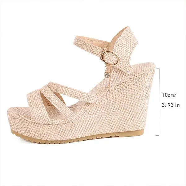 Women's Casual Denim Thick Sole Wedge Sandals 05009043S