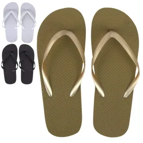 Women's Gold White Black Flip Flops Sandals Perfect for Outdoor Travel Vacation