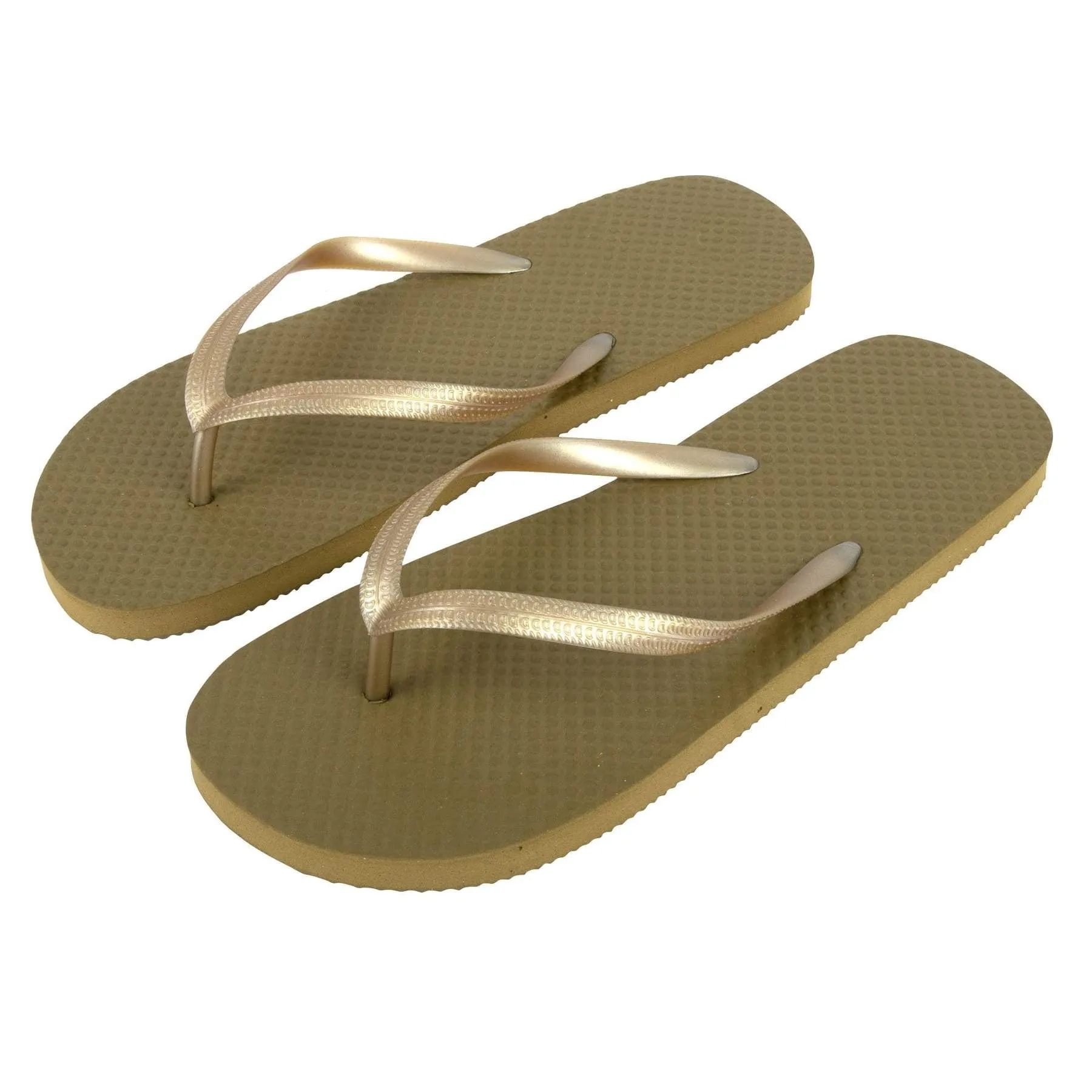 Women's Gold White Black Flip Flops Sandals Perfect for Outdoor Travel Vacation