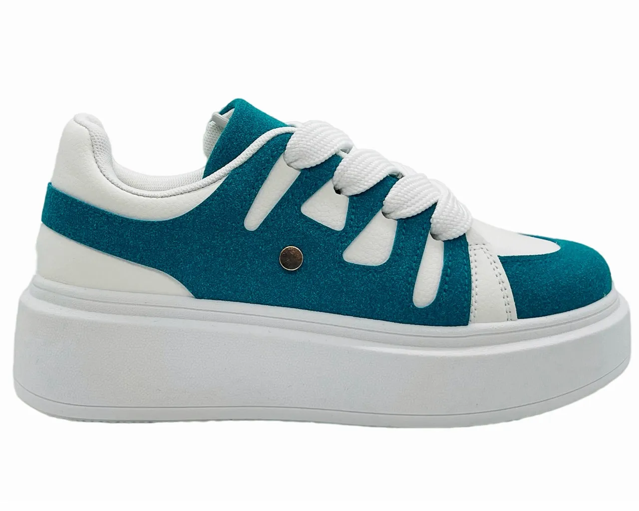 Women's Platform Colourblock Lace Up Trainers