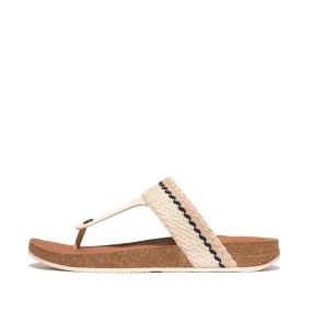 รองเท้าแตะแบบหูหนีบ ผู้ชาย รุ่น iQUSHION MEN'S STRIPE-WEBBING/LEATHER TOE-POST SANDALS